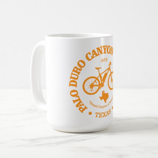 Caneca De Café Palo Duro Canyon State Park (ciclismo) (Frente Esquerda)