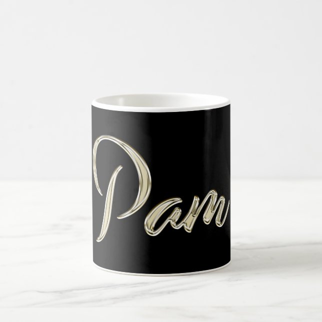 Caneca De Café Pam white gold Handwriting Tasse Kaffeetasse (Centro)