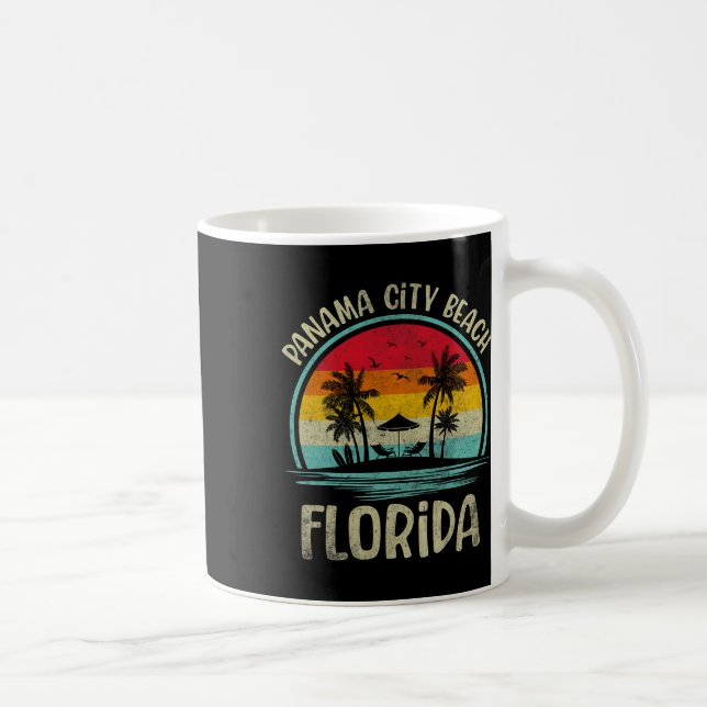 Caneca De Café Panamá City Beach Florida Palm Tree Summer (Direita)