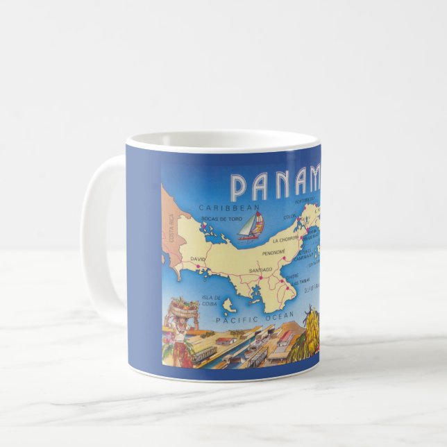 Caneca De Café Panamá Map Mug (Frente Esquerda)