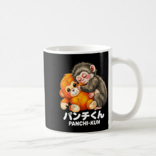 Caneca De Café Panchi kun segurando um macaquinho bebê de pelúcia