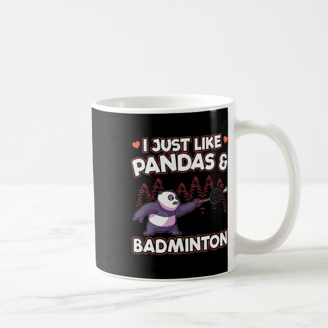 Caneca De Café Panda Badminton Eu Só Amo Pandas (Direita)
