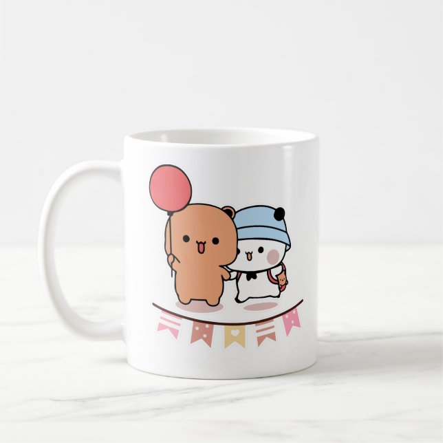 Caneca De Café PANDA BEAR, bubu e abraços dudu amam balão (Esquerda)