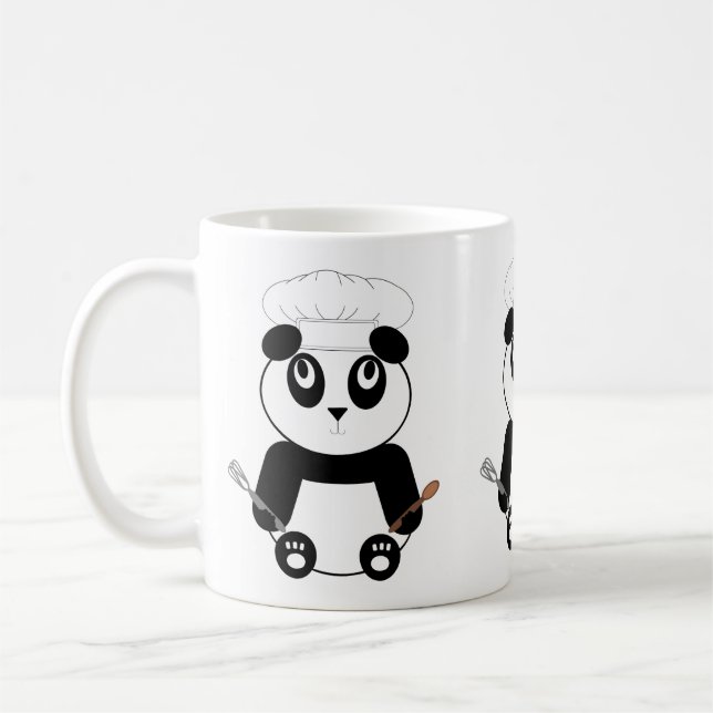 Caneca De Café Panda Bear com o chapéu de chef (Esquerda)