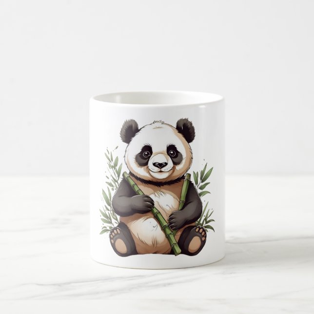Caneca De Café Panda bonita com bambu (Centro)