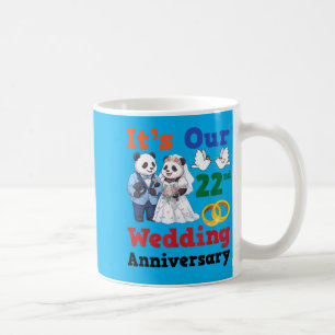 Caneca De Café Panda Casais Juntos no 22º Aniversário de Casament