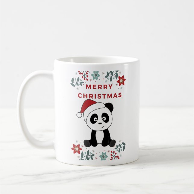 Caneca De Café Panda Christmas Snow Winter Animals Pandas Coffee  (Esquerda)