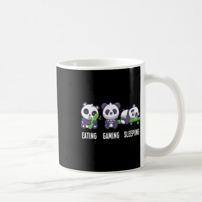 Caneca De Café Panda Comendo Jogos Dormindo Para Jogo Multijogado (Direita)