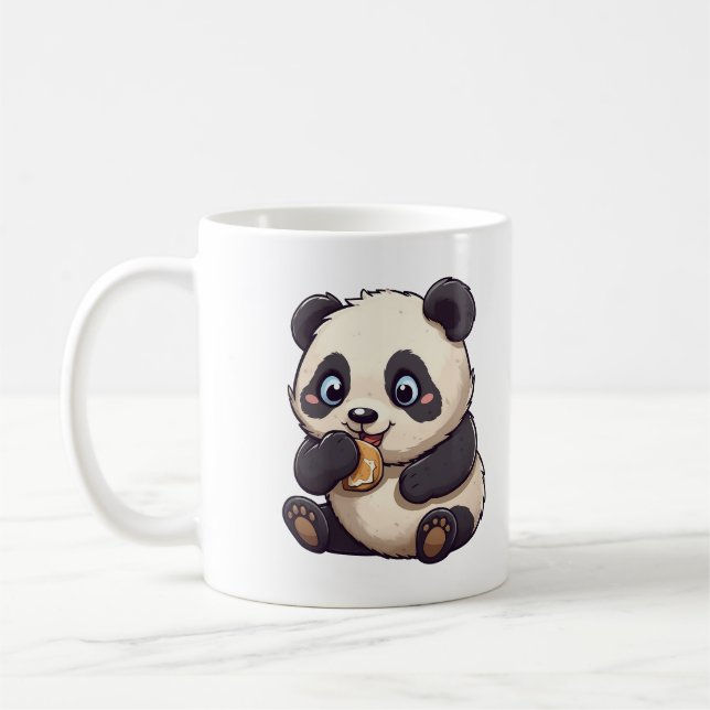 Caneca De Café Panda comendo um biscoito (Esquerda)