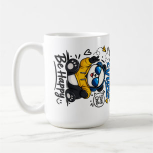 Caneca De Café Panda de Boas Vibrações – Panda Frio e Fofo com Óc
