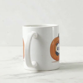 Caneca De Café Panda de Halloween de Abóbora Fofa