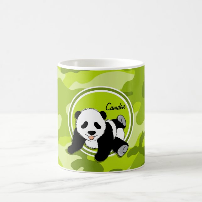 Caneca De Café Panda do bebê; camo verde-claro, camuflagem (Centro)