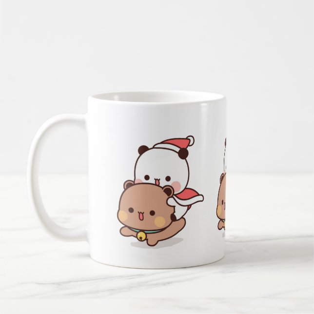 Caneca De Café Panda E Casal Do Urso Brownie, Feliz Natal (Esquerda)