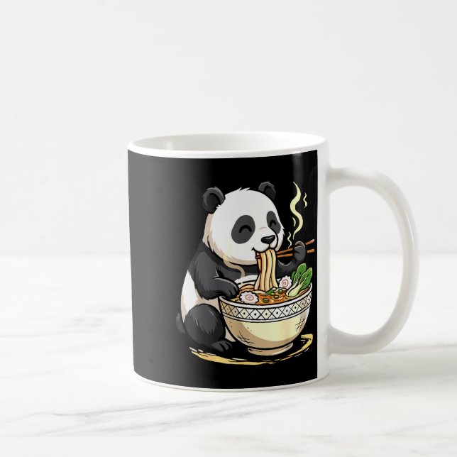 Caneca De Café Panda Eating Funny Ramen Noodles  (Direita)