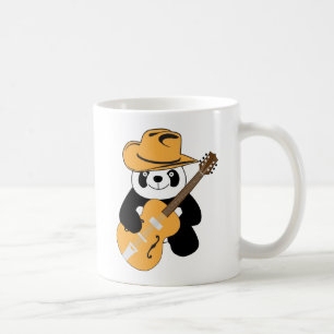 Caneca De Café Panda engraçada com guitarra
