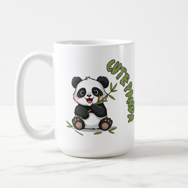 Caneca De Café Panda Fofo com Bambu - Adorável  (Esquerda)