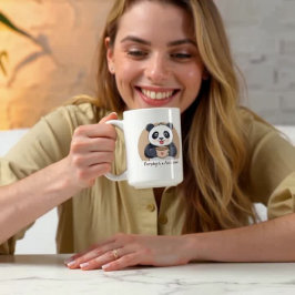 Caneca De Café Panda Fofo com Café
