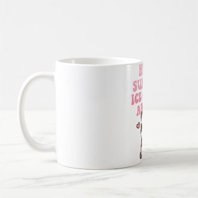 Caneca De Café Panda Fofo Olá Verão Sorvete Espera (Esquerda)