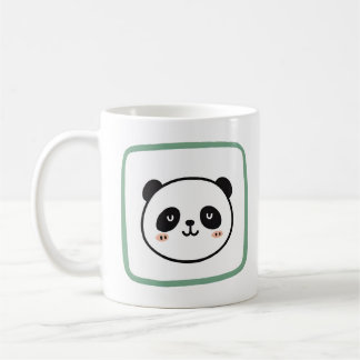Caneca De Café Panda head minimalist graphic icon