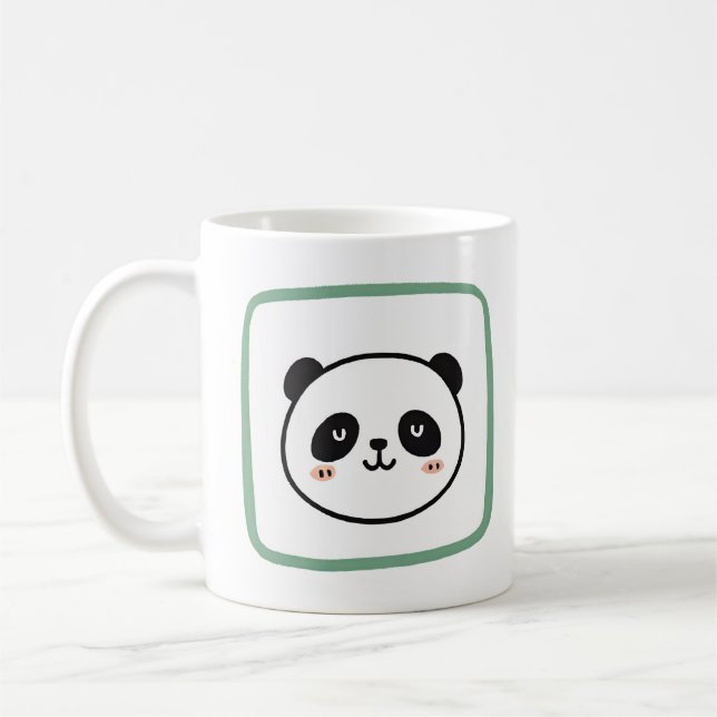 Caneca De Café Panda head minimalist graphic icon (Esquerda)