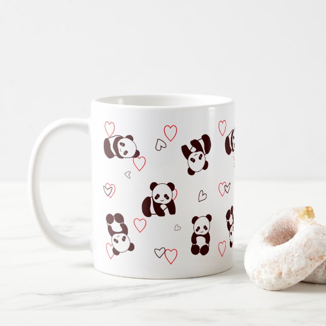Caneca De Café Panda Heart Mug (Com Donut)