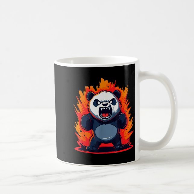 Caneca De Café Panda Looking Angry Graphic Funny Panda Kawaii  (Direita)
