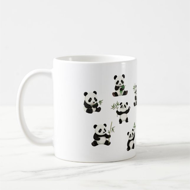 Caneca De Café Panda Mug Adorável com Design Bamboo (Esquerda)
