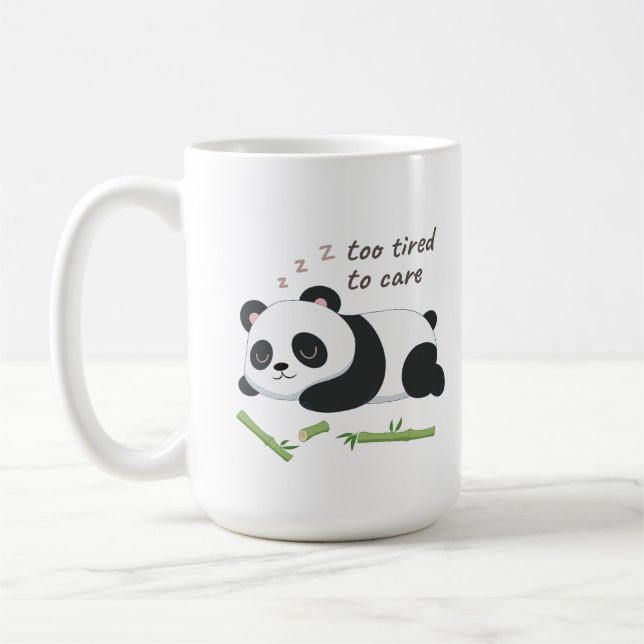 Caneca De Café Panda no modo de latência - Arte de Urso Preguiços (Esquerda)