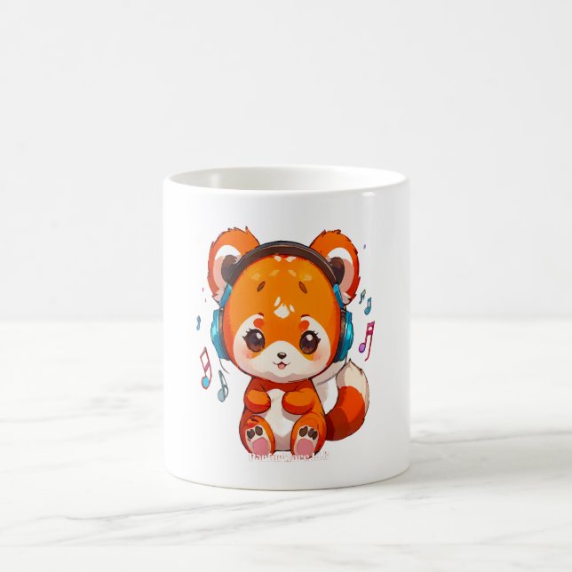 Caneca De Café Panda ouvindo música Kpop (Centro)