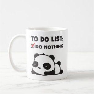 Caneca De Café Panda Preguiçosa Bonita - Fazer Lista - NADA - Eng