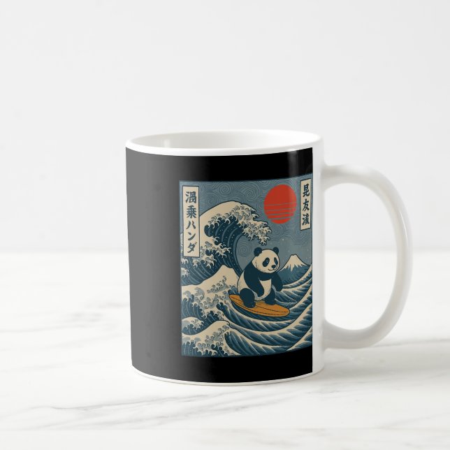 Caneca De Café Panda Surfando Japonês _6 (Direita)