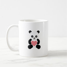 Caneca De Café Panda Teddy Bear com Coração