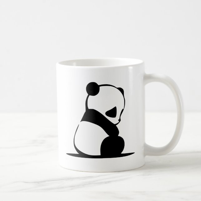 Caneca De Café Panda triste - urso de panda bonito do bebê (Direita)