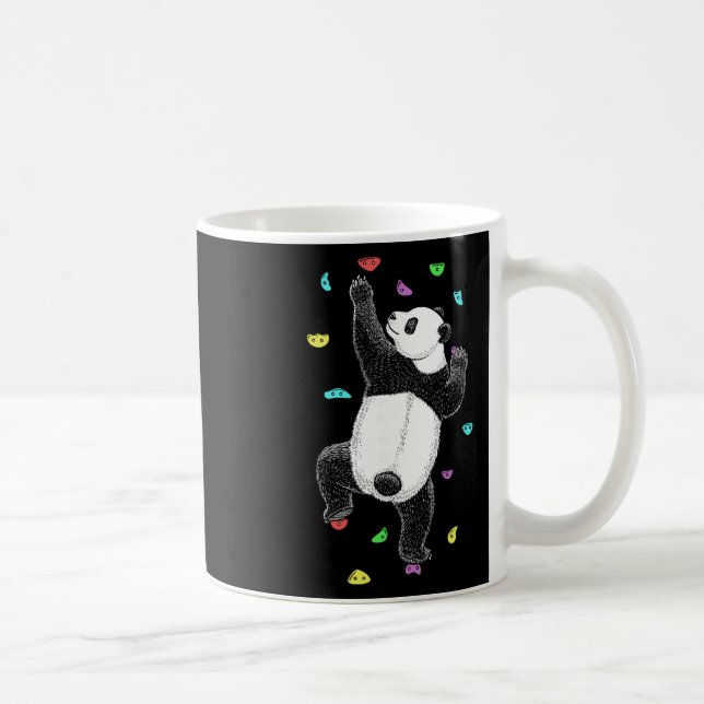 Caneca De Café Panda Urso Divertido Escalada Parede Interna Escal (Direita)