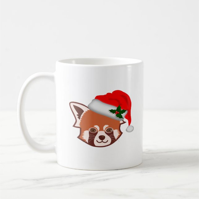Caneca De Café Panda Vermelha Personalizada Panda Monograma Mug (Esquerda)