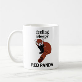 Caneca De Café Panda Vermelha Sentindo Sonolência Engraçado Panda