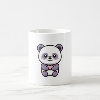 Caneca De Café Panda with Heart – Cute Whimsical Illustration