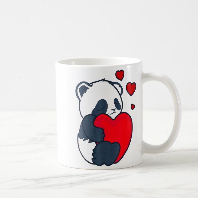Caneca De Café Panda Women Valentines Day Girlfriend Heart  (Direita)