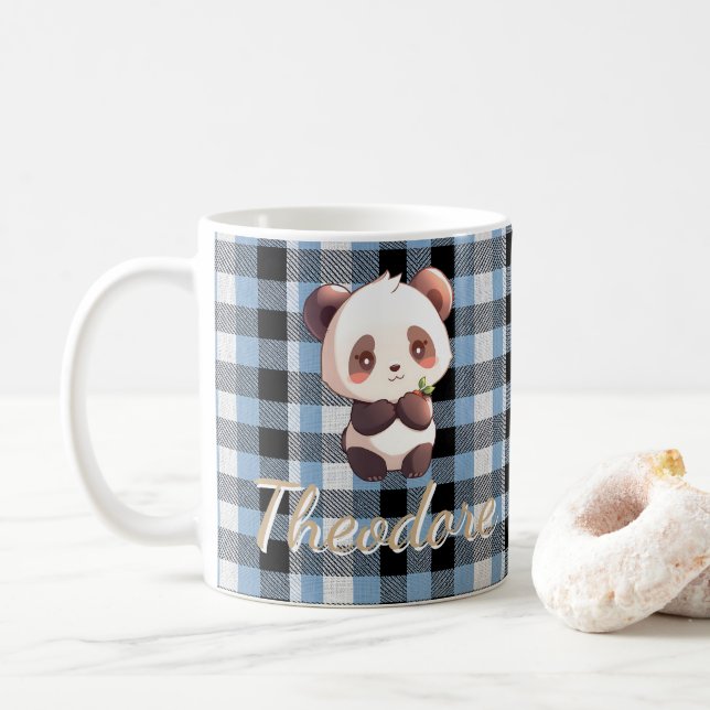 Caneca de Café Panda, Xícara de Presente Personali (Com Donut)