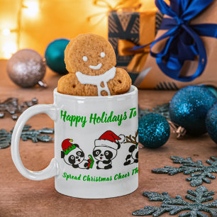 Caneca De Café Pandas de Natal Personalizadas