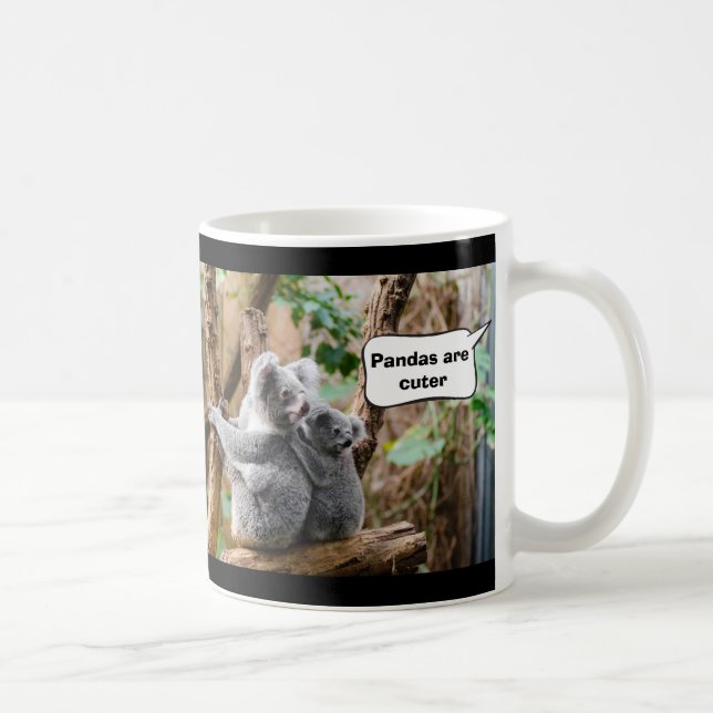 Caneca De Café Pandas ou Koalas - Quais são mais fofos? (Direita)