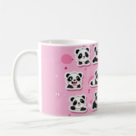 Caneca De Café Pandas rosa-claro