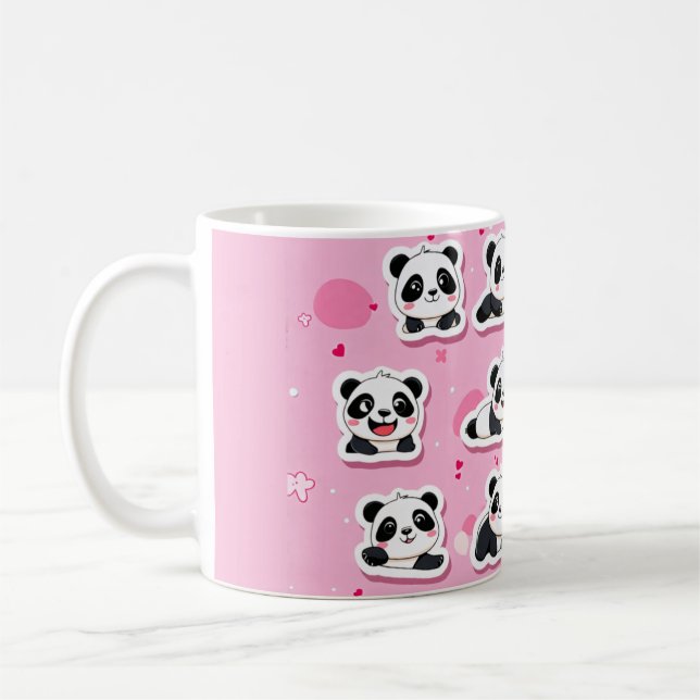 Caneca De Café Pandas rosa-claro (Esquerda)