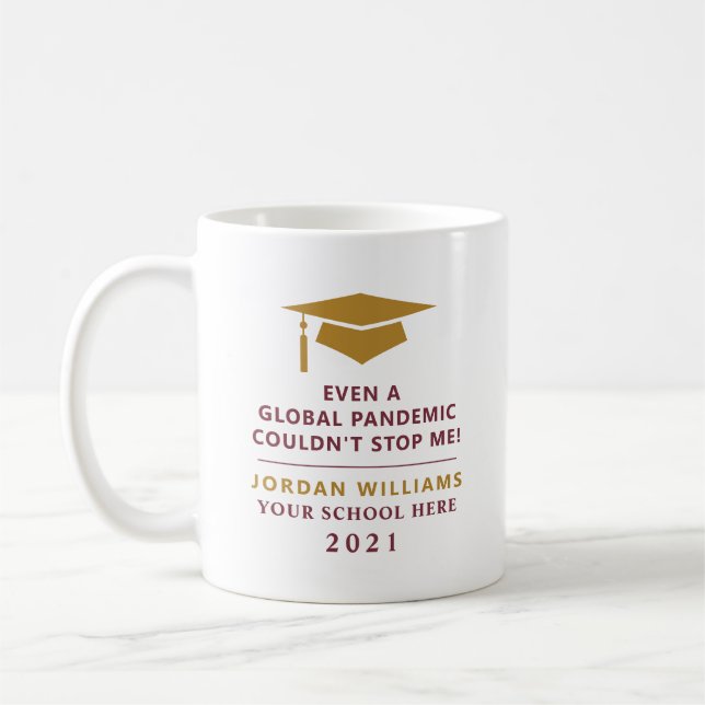 Caneca De Café Pandemia Personalizada - Formando Classe 2021 Mug (Esquerda)