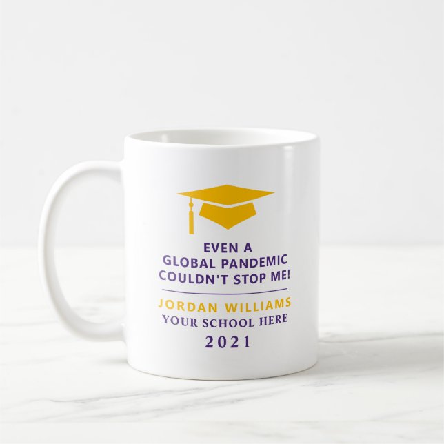 Caneca De Café Pandemia Personalizada - Formando Classe 2021 Mug (Esquerda)