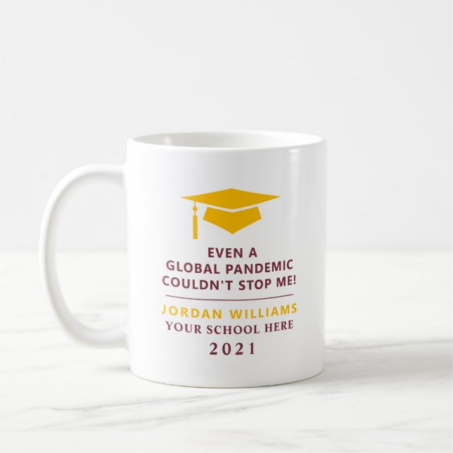 Caneca De Café Pandemia Personalizada - Formando Classe 2021 Mug (Esquerda)