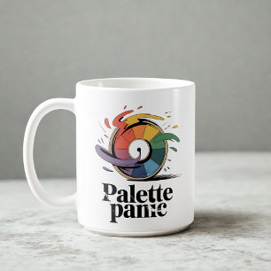 Caneca De Café Pânico de Paleta Piada de Vida de Designer