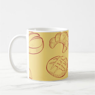 Caneca De Café Panificação, croissant, comida, padrão sem costura