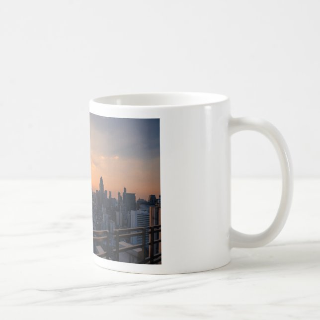 Caneca De Café Pankok skyline sunset panorama (Direita)