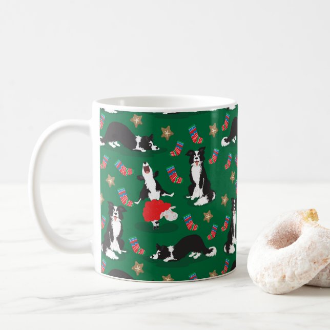 Caneca De Café Pano verde da Fronteira de Natal (Com Donut)